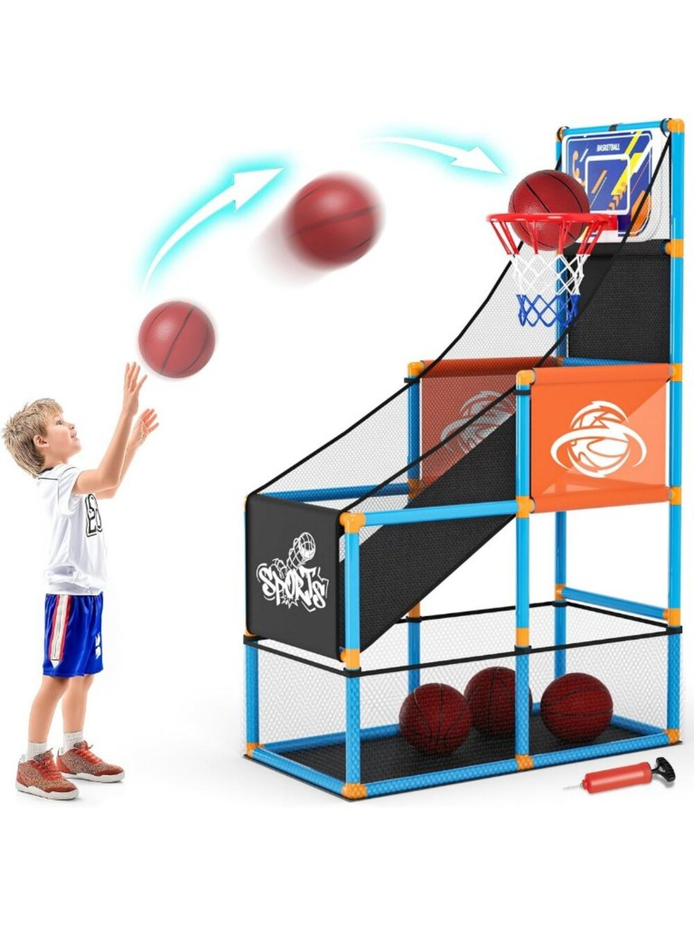 Indoor/Outdoor Arcade Basketball Game Set for Kids - Fun Toy Hoop for Boys